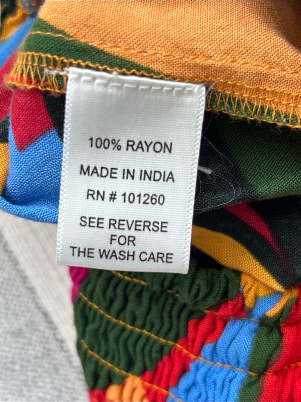 Vibrant Multicolor Printed Pants with Smocked Waist by True Destinations Medium - Picture 7 of 7